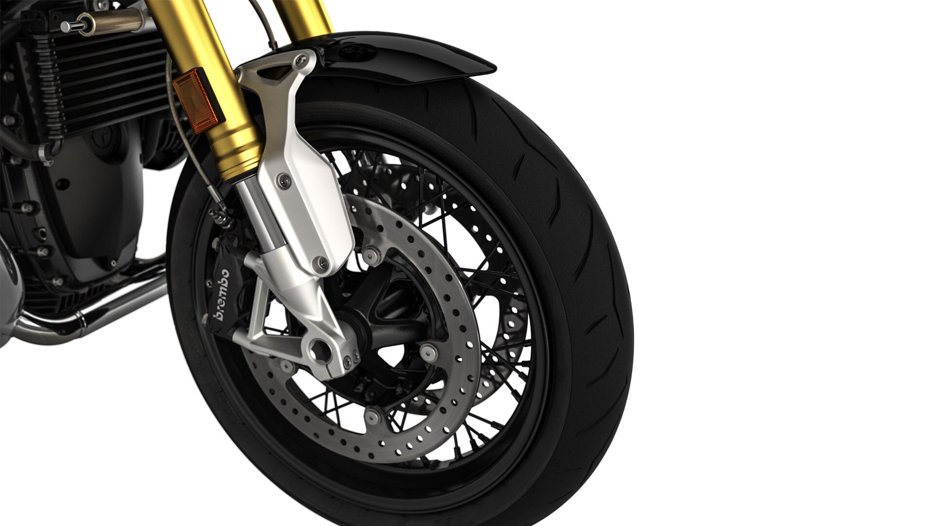 We see the mudguards of the R nineT