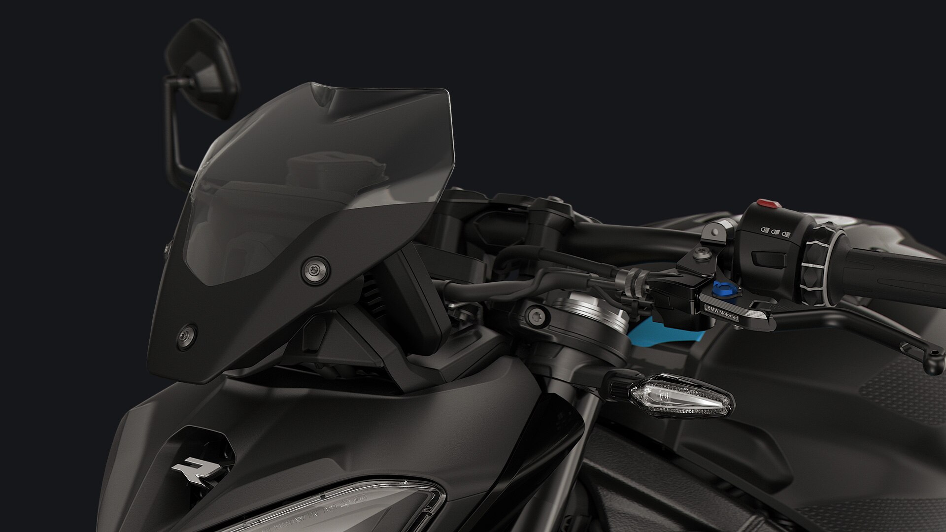 The optional tinted Sport windscreen