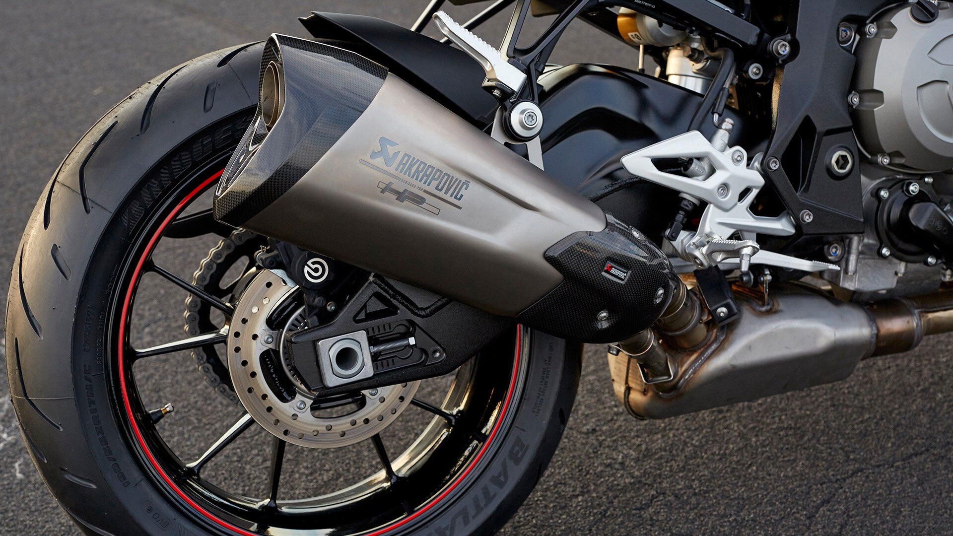 S 1000 R HP titanium rear silencer